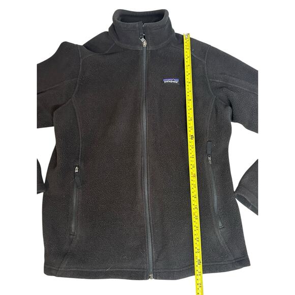 Patagonia Synchilla Fleece Full Zip Womens Black Jacket Logo Hiking Outdoors L - Picture 3 of 11